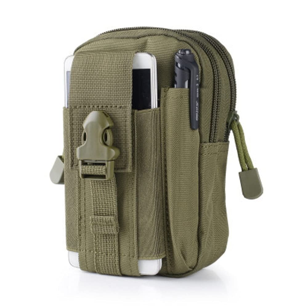 Belt Pouch for Tactical Airsoft Bag with Molle System Multi-functional Smartphones, Water-Repellent, (Green)