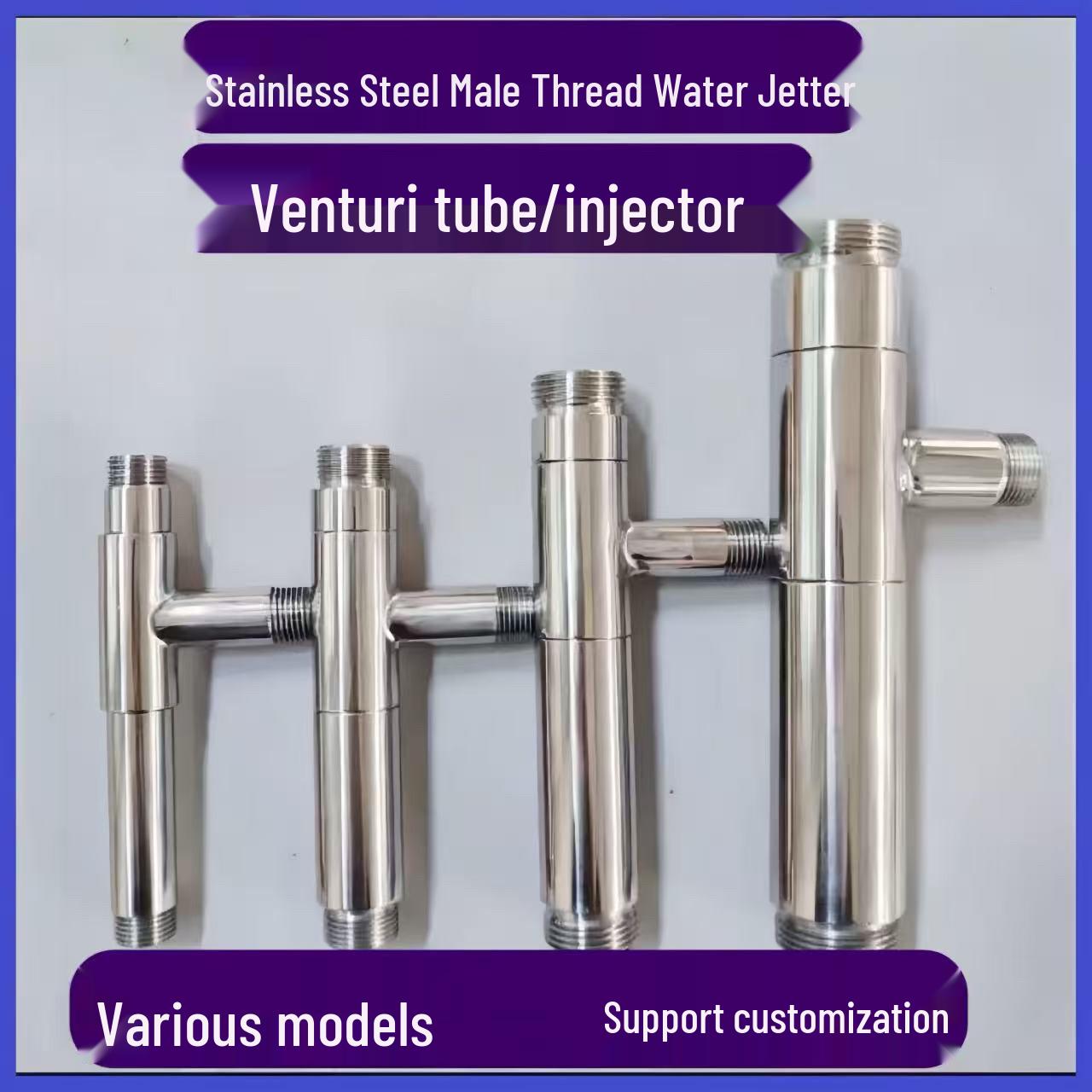 Stainless Steel Ozone Ejector 304/316L with Flange Connection DN15 4-point External Thread (304 Material)