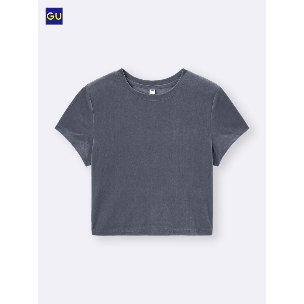 Uniqlo Gu Sheer Velour Cropped T shirT