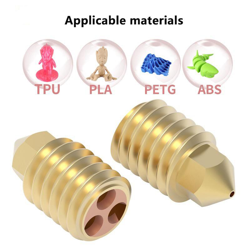 För Bambu Lab X1/P1P Munstycke 0.6 0.8 1.0Mm Härdat Stål Cht Kloning Mässingsmunstycke Uppgraderad Hotend Stål För Bambu Lab 3D-skrivare