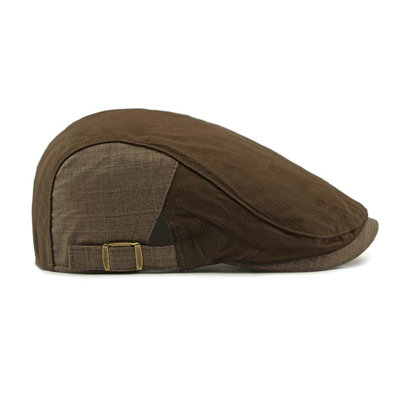 Spring Thin Breathable Cap Men's British Peaked Cap Retro Beret Stitching Forward Cap