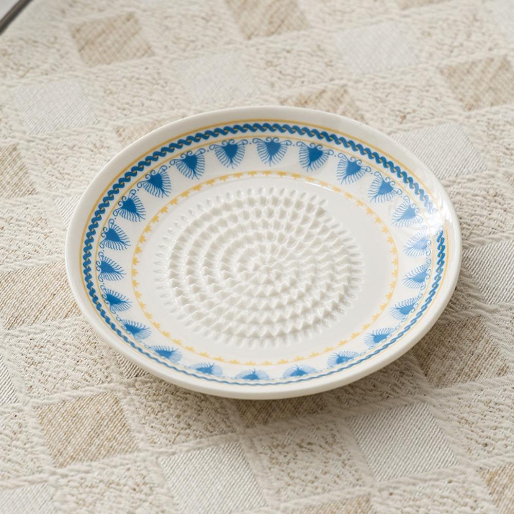 2-in-1 Ceramic Ginger Grater Wear-resistant Manual Garlic Masher Garlic Grater Plate Mincing Style C