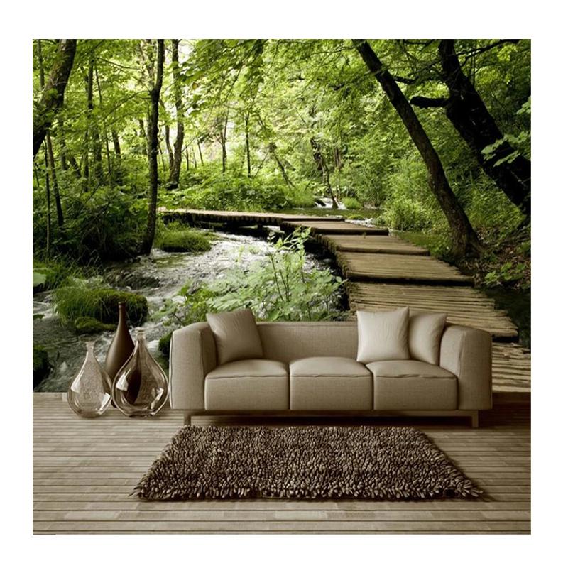 

Wallpaper Nature Scenery Mural Bridge Water Bridge Wood Photo Wall Paper Living Room Bedroom 3d Wall Mural 200 cm(W) x 140 cm(H)