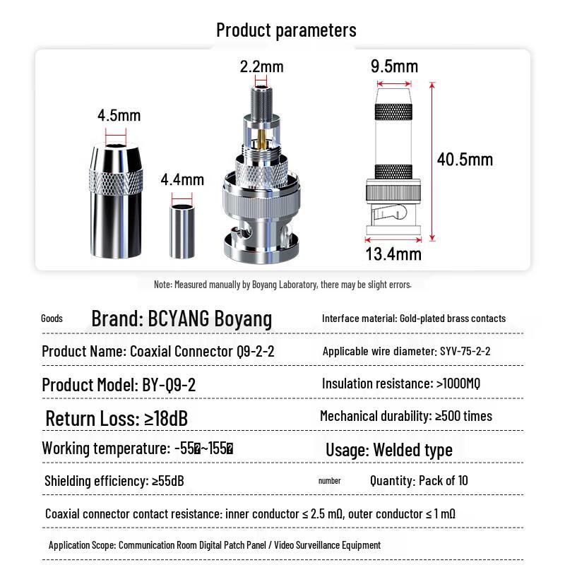 BNC Q9 Head E1 Coaxial RF Connector