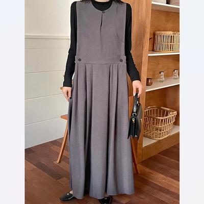 Vest Dress for Women In Autumn  Loose Casual Versatile Slimming Light and Mature Style Sleeveless A-line Skirt