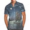 Men's Contrast Patchwork Short Sleeve Shirt Casual Lapel Button Down Top for Daily Commute Vacation
