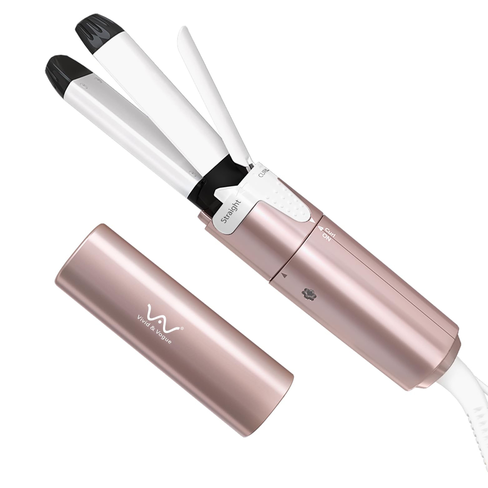 

VAV Mini 2-Way Curl and Straightener Hair Iron, Portable, 200°C, Ideal for Home, Travel, Business Trips, Commuting, and Overseas Use