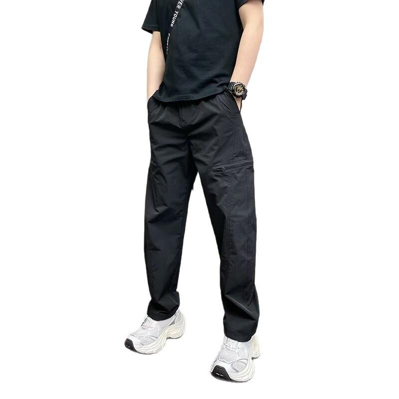 New Tooling Charging Men's Pants, a Pair of Summer Versatile Trendy Straight-leg Pants, and Large-size Loose Casual Pants.