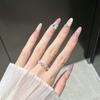 New Pink Butterfly Cat Eye Handmade Sparkling False Nails