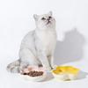 Baizihuahu Cat Paw Shape Ceramic Bowl for Cats, Anti-Whisker Fatigue Kitten Food Water Dish, Microwave Dishwasher Safe Wide Shallow Pet Plate