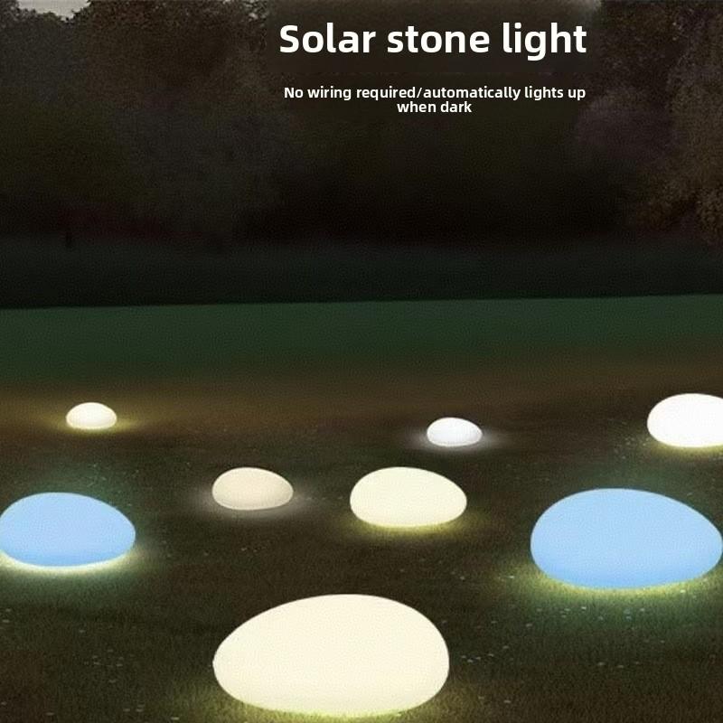New LED Lights, Solar Powered Stone Lights, Simulated Pebble Outdoor Garden, Courtyard Atmosphere, Landscape Lights, Lawn Lights