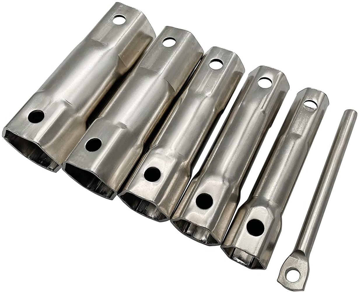 

5 шт., серебряный трубчатый набор гаечных ключей, трубчатый гаечный ключ, набор метрических головок, ручные инструменты для ремонта