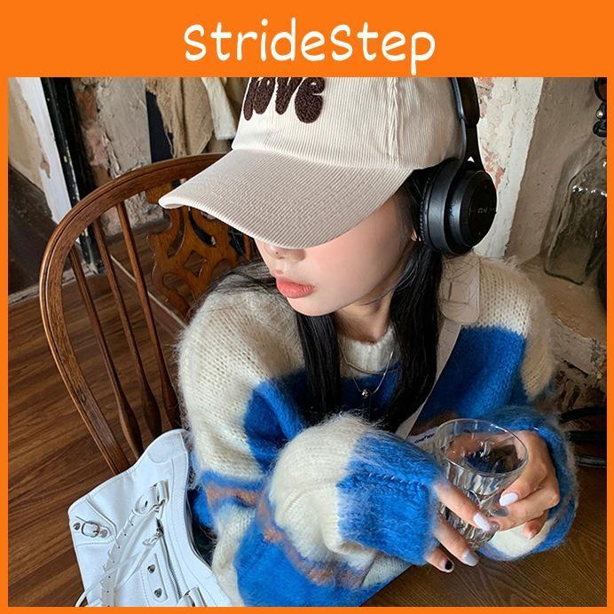 Plush Letter Retro Pattern Women Casual Corduroy Baseball Hat Autumn For