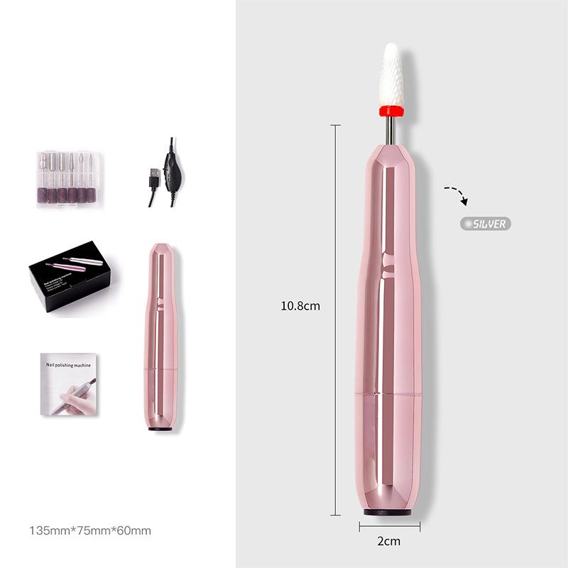 

Набор электрической машинки для маникюра и педикюра, набор фрез, оборудование для ногтевой пилки, мощный инструмент для полировки ногтей розового золота