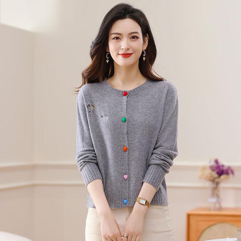 Women's 100% Pure Wool Cardigan Sweater
