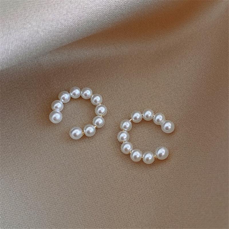 Pearl Ear Cuff Clip Earrings Non-Piercing Bone C-Shaped Ear Ring Without Puncture Minimalist Earrings For Women Fashion Jewelry
