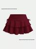 European Y2K Low-Waist Pleated Sports Skirt with Lace-up Design