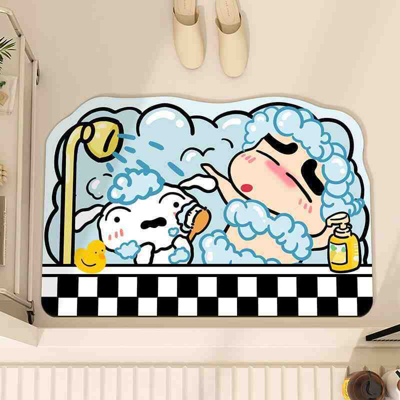 Cartoon Diatom Mud Floor Mat, Anti-Skid Pad At The Door Of The Bathroom, Dirt-Resistant, Wear-Resistant And Easy To Take Care Of, Cartoon Absorbent