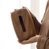Walnut Tissue Box Cover - Modern Vintage Design, Premium Wood, for Desk & Bathroom Decor. Easy Refill, Polished Finish