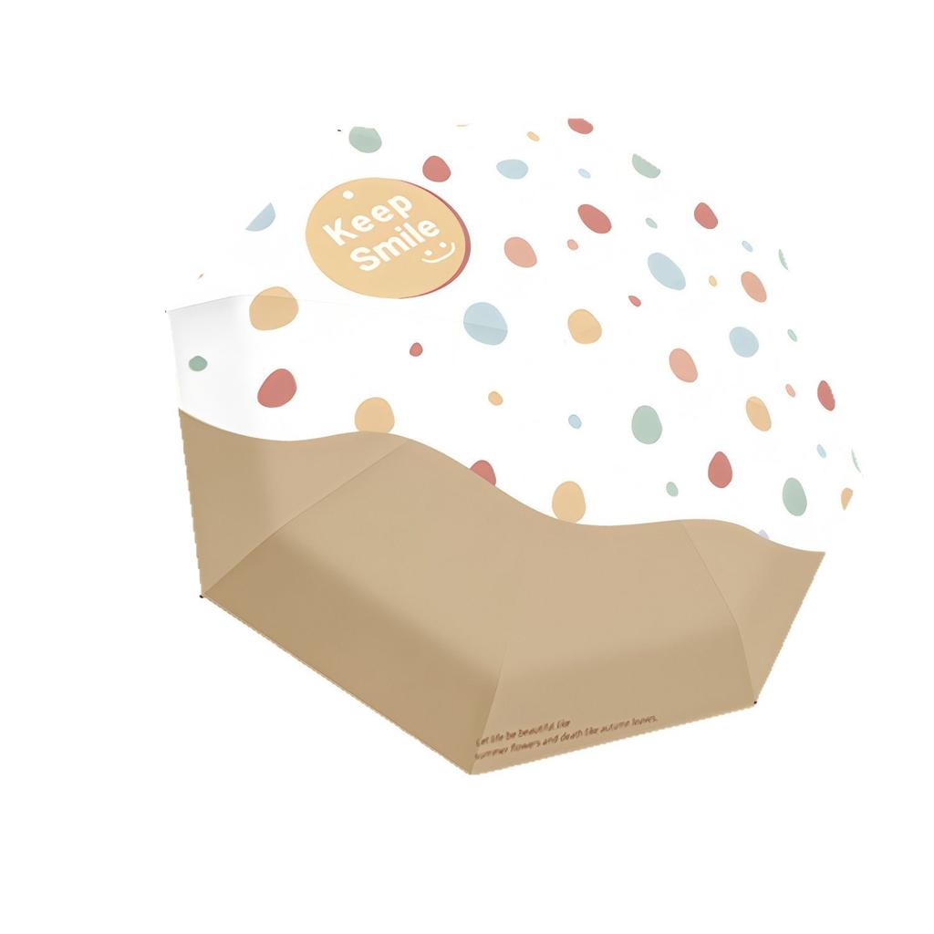 Three-fold Eight-bone Hand-opened Steel Skeleton Vinyl Fabric Weather and Rain Sunshade Sun Umbrella Girl Cute