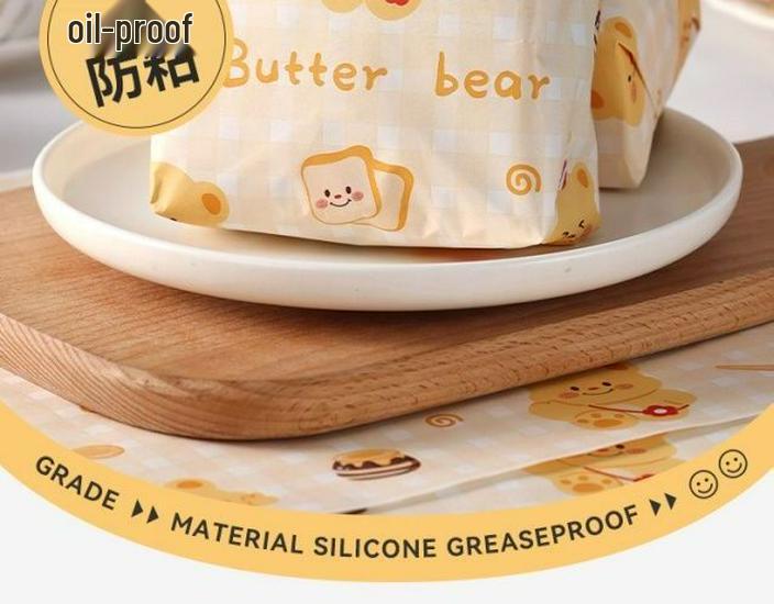 Premium 28x38 Food-Grade Wax Paper for Sandwiches & Rice Balls - Microwave Safe, Cute Design