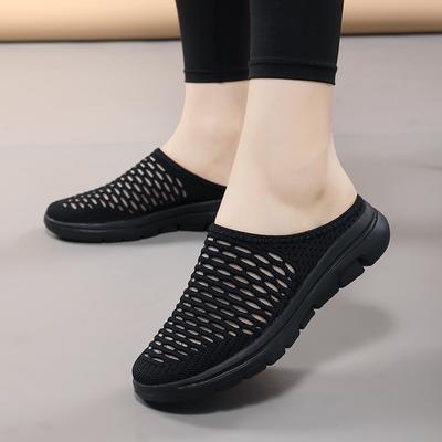 Fashion Shoe for Women New Hollowed Out Lazy Half Slippers Summer Mesh Comfortable Casual Soft Sole Breathable Women's Hiking Slippers