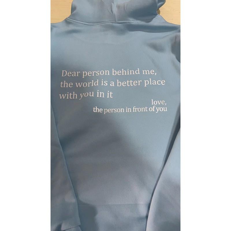 Womens Oversized Hooded Sweatshirt With Kangaroo Pocket Letter Print Short Sleeve Loose Fit
