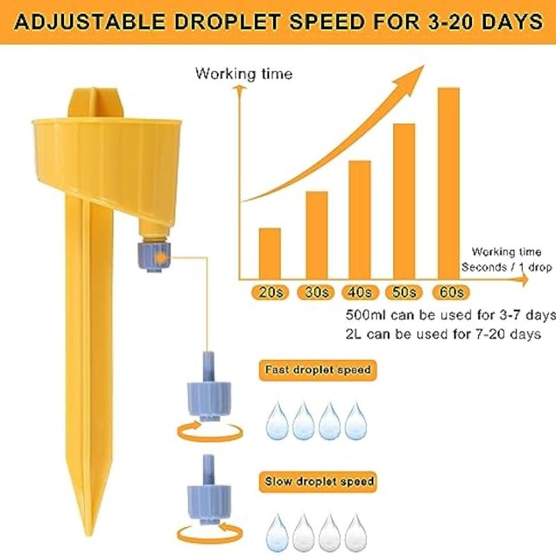 4pcs/set Updated Design Self Watering Spikes, Auto Plant Watering Devices with Adjustable Drip Valve