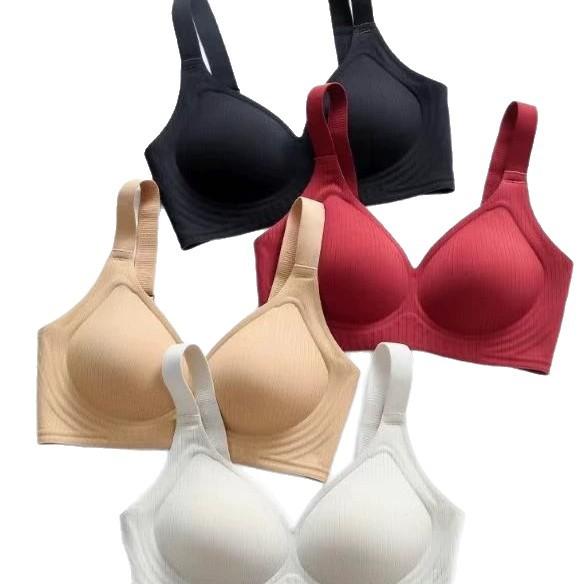 Traceless Underwear, Wide Shoulder Straps, Large Breasts, Showing Vertical Lines, Semi-fixed Cup, Double Breasts, Anti-sagging Bra, Breathable