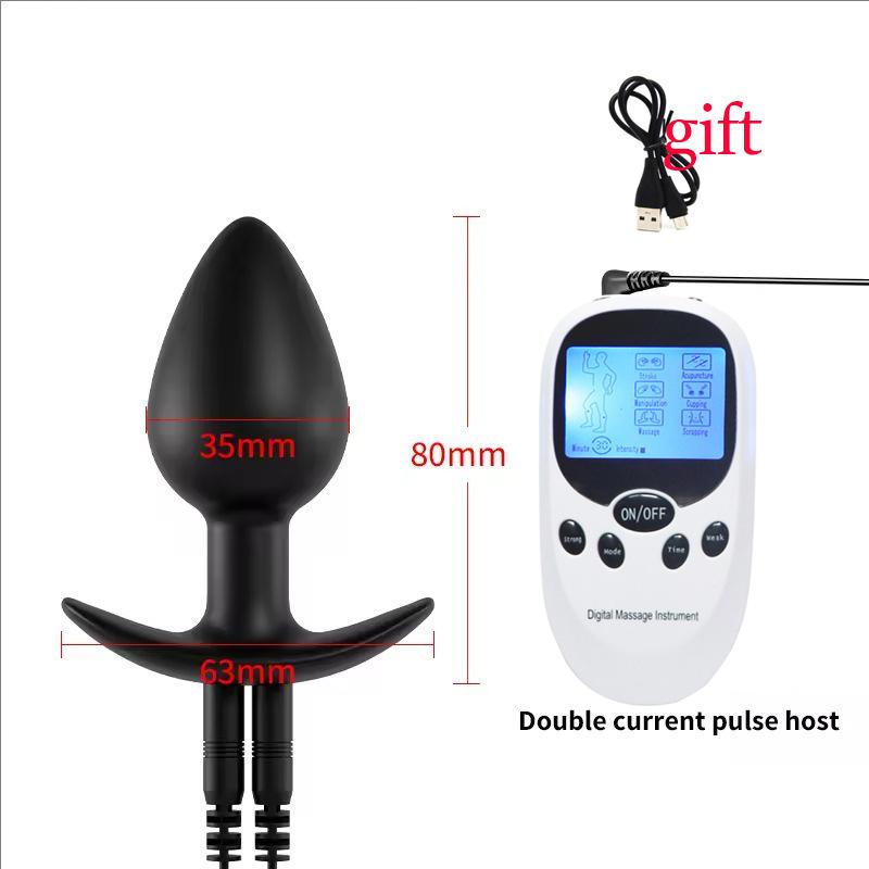 Electrical Shock Vibrator Women's Silicone Anal Plug Wireless Remote Men Prostate Massage Adult Supplies Anal Masturbate Sex Toy