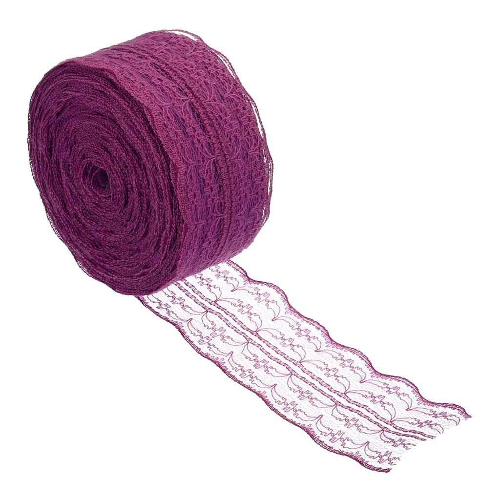 Spitzenbesatzband Nicht-dehnbar Spitze Nährolle Geschenkverpackung Floral Wickeln für Party Heimdeko Kleid Handwerk 1,8 Zoll x 25 Yards