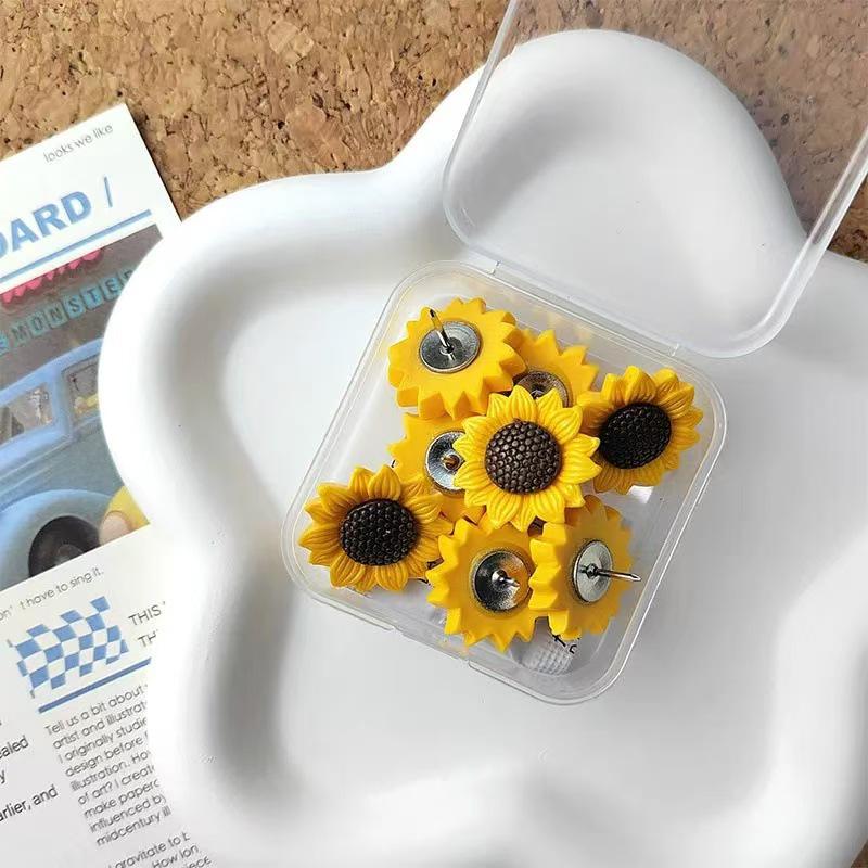 Cross Sunflower Pushpins: Creative Cork Board Decoration Thumbtacks