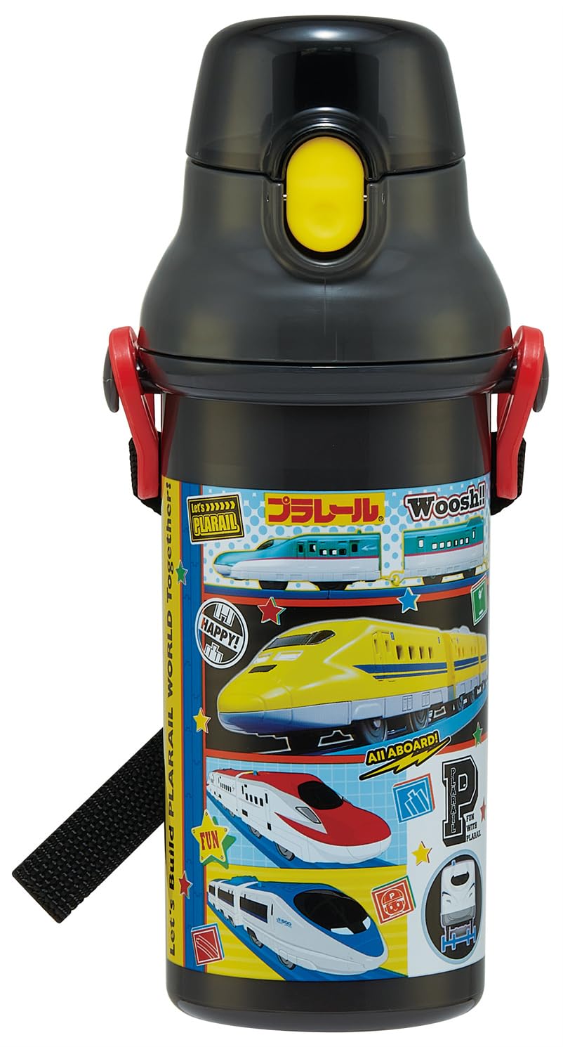 

Skater Бутылка для питья, пригодная для мытья в посудомоечной машине, сделано в Plarail, детская бутылка, пластик, 480 мл, открытие/закрытие одним нажатием, безопасная, Япония, 26, для мальчиков, PSB5SAN-A