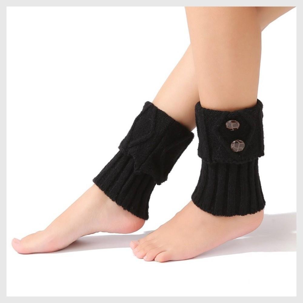 Buttons Crochet Knitted Leg Warmer Thermal Boot Cover New Short Leg Warmers  Autumn Winter