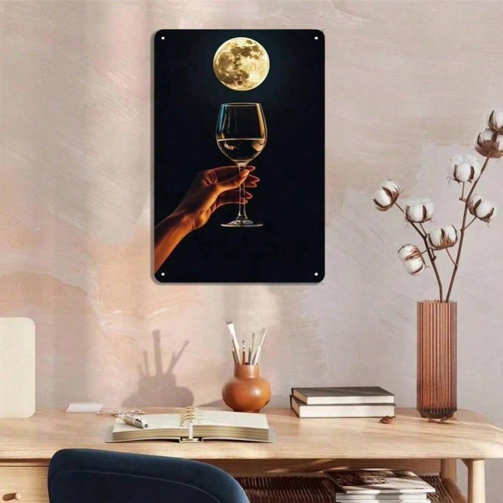Tin Sign Moon Wall Art Vintage Raised Metal Poster Home Bar Cafe Decor