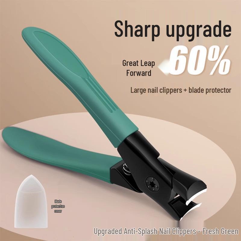 Cortador de Unhas Grande de Aço Inoxidável com Borda Inclinada Anti-Salpicos