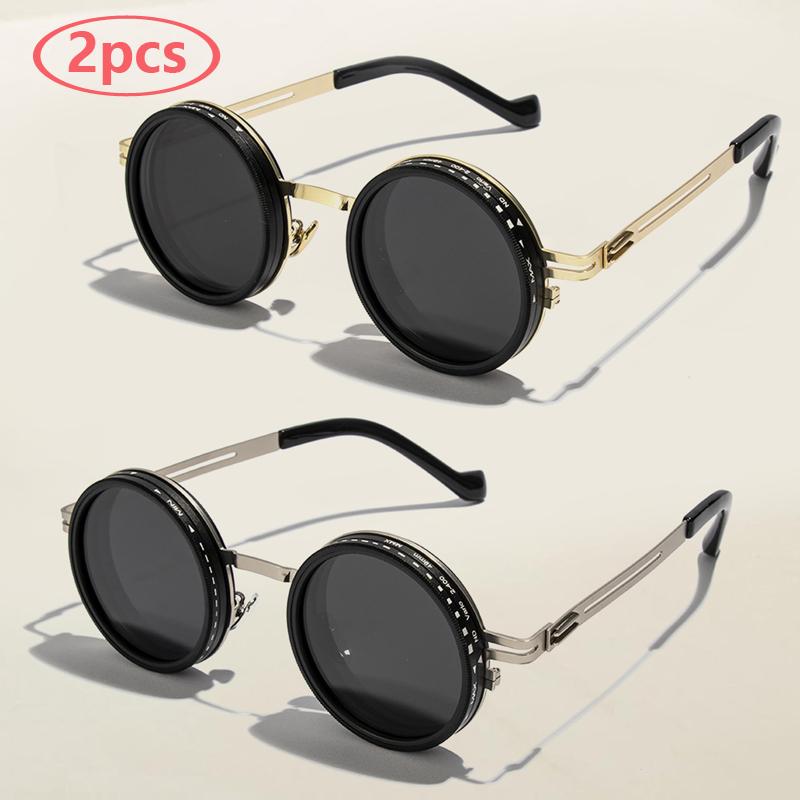 Protective Glasses Punk Polarized Round Sunglasses ND9 Adjustable Dimming Sun Glasses Men Women Fishing Eyeglasses Outdoor UV400