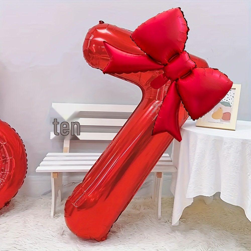 Xiaohongshu 32-Inch Red Bow Balloon for Birthday & Valentine's Day Decor
