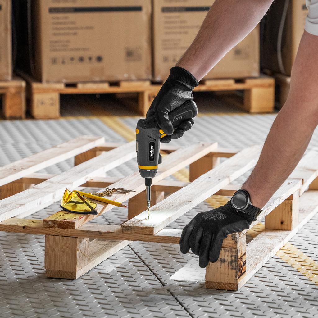 4V Rebel Cordless Screwdriver Set 54 Bits Magnetic Adapter