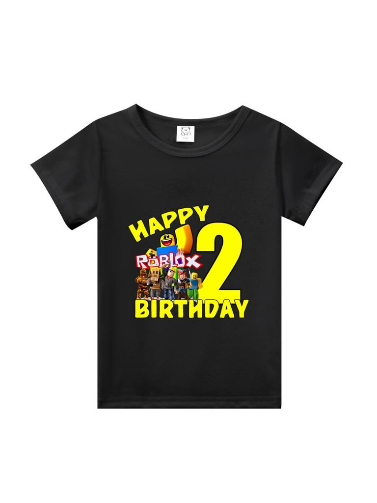 Summer Roblox Children Birthday Number T Shirt Girl Boy Clothes Baby Cotton Tee Shirts Party Short Sleeve Tops Toddler Gifts