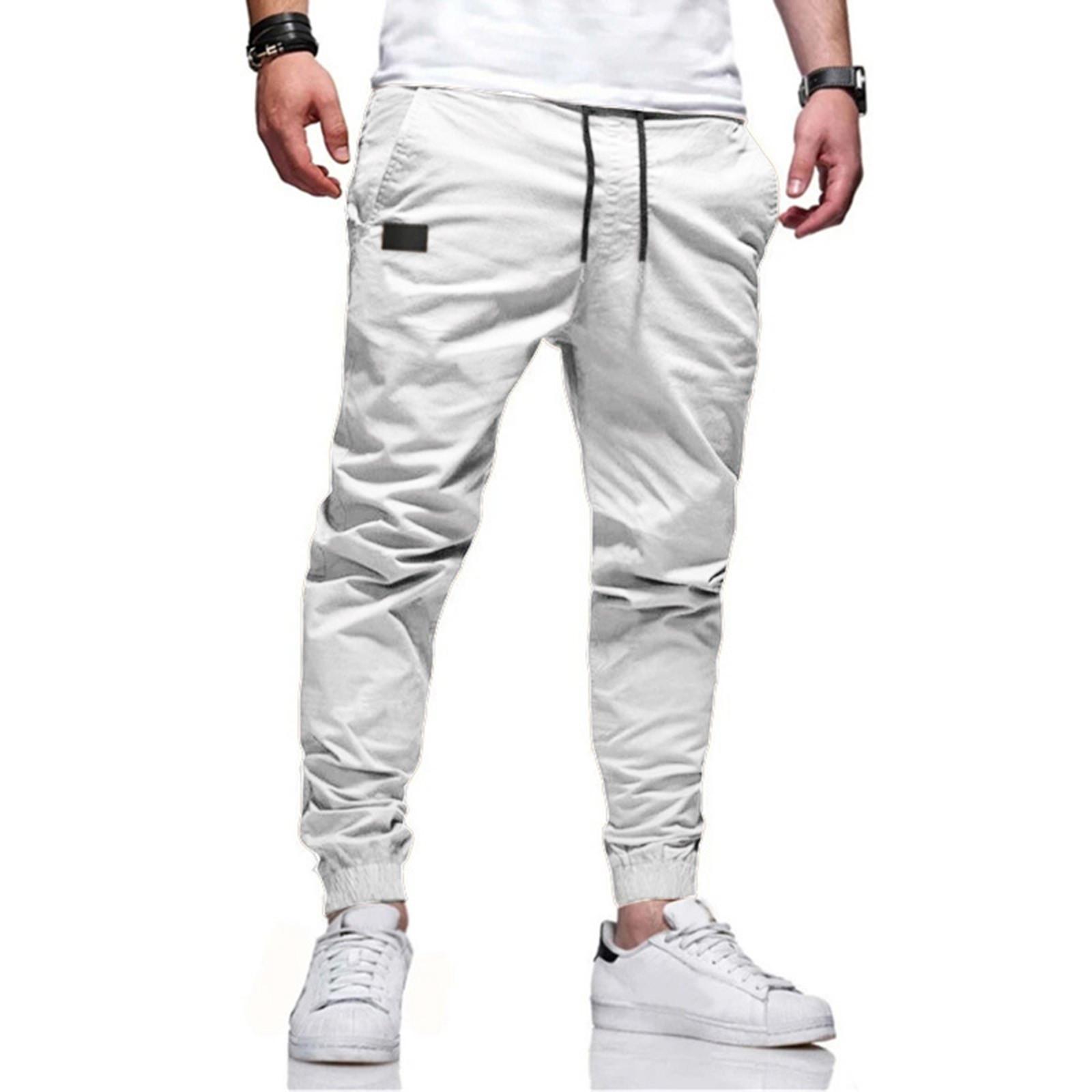 

Men s Casual Fashion Loose Solid Color Mid-waist Straight Pants