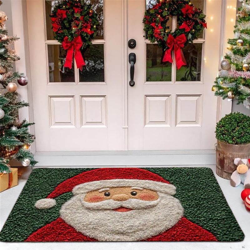 Christmas Carpet Door Merry Christmas Mat Festival Santa Claus Outdoor Decorations Home 2025 Navidad Xmas Ornament New Year