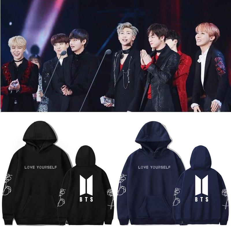 Bluza z nadrukiem BTS z podszewką polarową dla młodzieży, do noszenia na co dzień