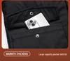Men's Winter Classic Velvet-Lined Mid-Length Coat with Detachable Hood
