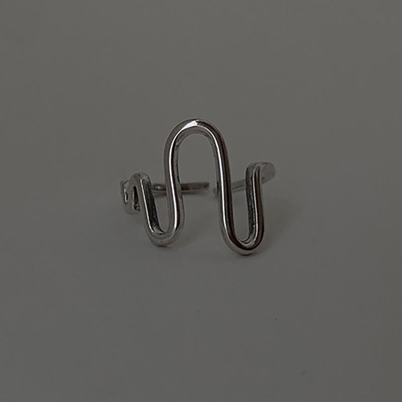 

Кольца Foxanry LOVE Heart, винтажные милые простые волнистые линии, вечерние украшения, аксессуары для девочек 17mm серебряный