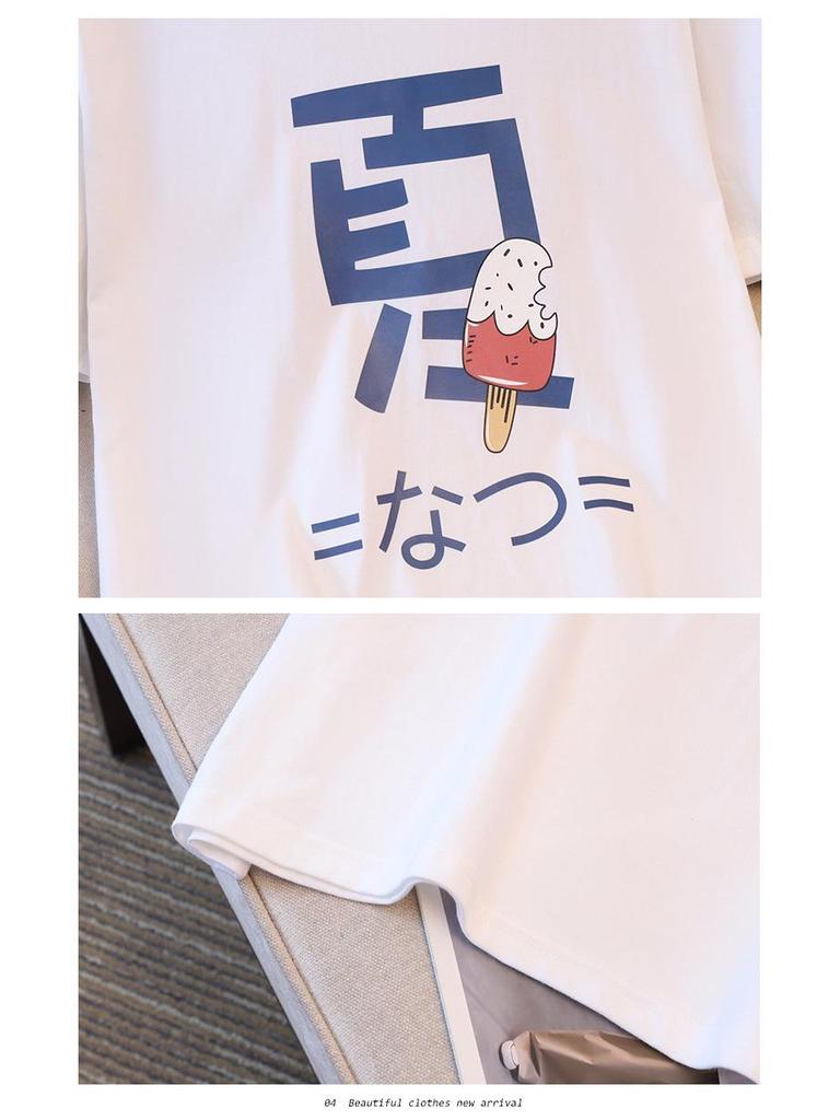 Summer 2025 Plus Size Women's Slimming Short Sleeve Casual Top with Print