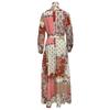 Spring and Autumn Women Dress Fashion Printed Bohemian Long Shirt Dresses