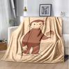 Curious George Flannel Blanket Soft Warm All-Season Throw, Design for Camping, Car Travel, Hiking Sofa, Bed, Office Perfect Gift for Parties
