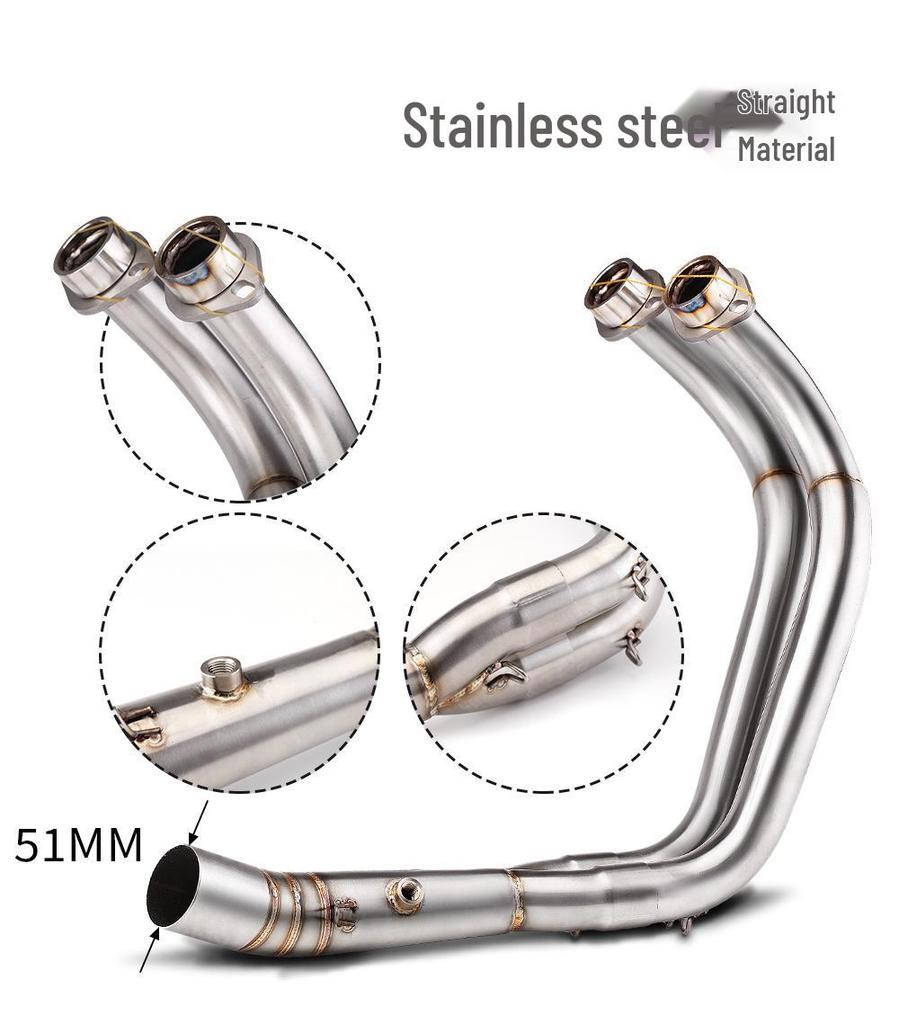 MT07 Exhaust Modification: Stainless Steel Titanium Alloy Front Pipe (2014-2023)