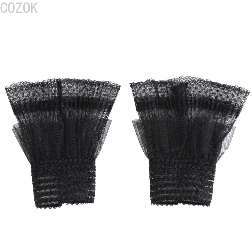 Cross-border Pleated Mesh Lace Sleeves Women's Decorative Cuffs Replacement Fake Sleeves